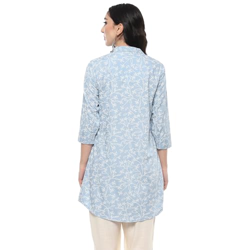 BIBA Women Printed Short_Kurta Mix and Match(TOP & TUNICS20193_Sky Blue_40)