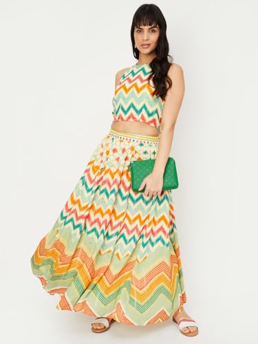 Max Polyester Western Skirt Multicolour