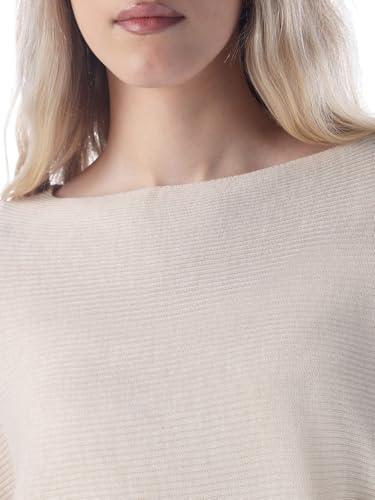 ONLY Women's Solid Oversized Fit Beige Sweater