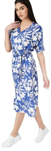 Max Women Printed Shirt Dress (MDDRS41027BLUE)_L