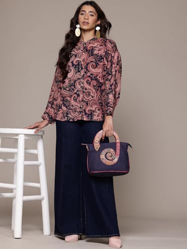 Aarke Ritu Kumar Navy Lily Bloom Full Sleeve Shirt