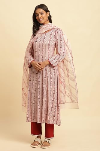 W for Women White Geometric Print Kota Dupatta_24FEW82193-123016_Free Size