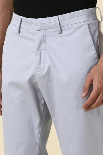 Men Grey Solid Casual Trousers