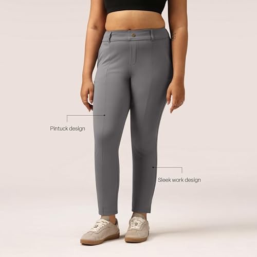 BlissClub Womens Ultimate Cigarette PantsGowri Grey SmokeL - Tall