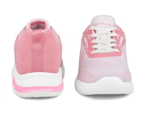LOUIS STITCH Women’s Blush Pink Lightweight Athleisure Sport Shoes | Lightweight Casual Sneakers | Lace-Up Sneaker and Athleisure Wear| Perfect for Casual, Gym & Travel Wear | LSLD-ATH-YL | UK-6