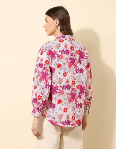 U.S. POLO ASSN. Relaxed Fit Floral Printed Shirt (UWSS25SHT188_Multi-Colour_S)