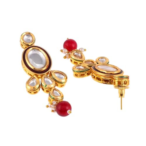 VOYLLA Kundan Elegance Round Cut Kundan Maang Tika Set For Women, Jewellery Set For Women, Womens Gift, Gift For Her