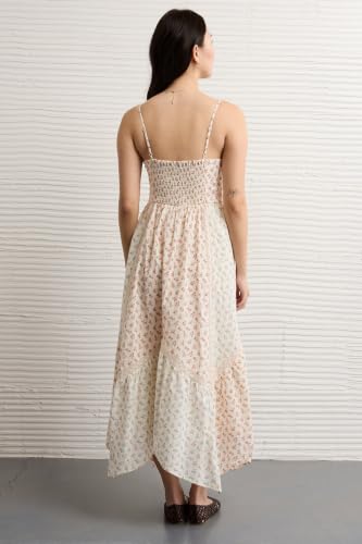 American Eagle V-Neck Lace Inset Hanky Hem Midi Dress