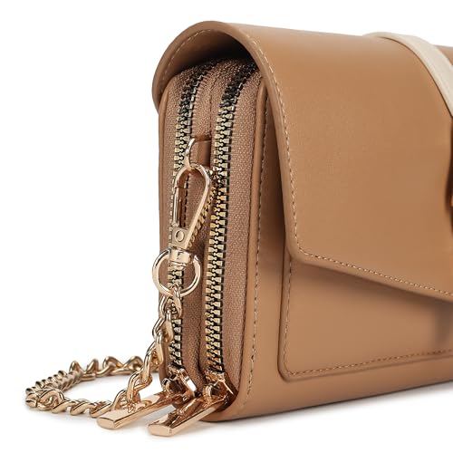 Fastrack Buckle Belle Sling | Faux-Leather Women’s Handbag | Buckle-Detail Flap, Two Compartments, Card Slots, Zipper Pocket & Chain Strap