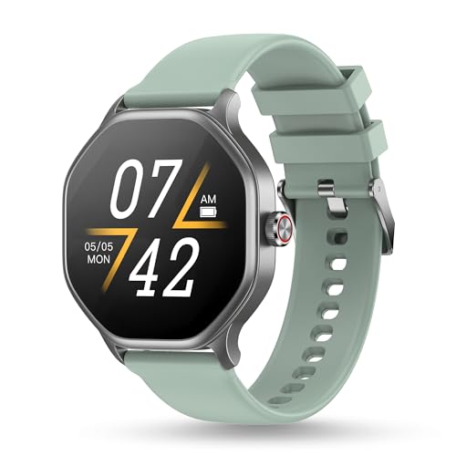 Pebble Hive Octa Display Smartwatch | BT Calling | Functional Rotating Crown | Multi Sports Modes | Sleep Monitoring | Health Suite | Customizable Watch Faces | in-Built Games & World Clock - Green