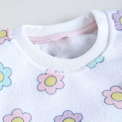 Hopscotch Girls Full Sleeves White 2-Pc Floral Pajama Set for Age (6-9 Months)