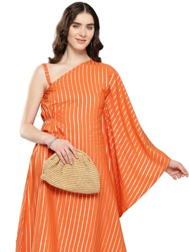 Ahalyaa Women's Polyester Kurta Sets (AHKUPN-COMBO-756-ICH_Orange