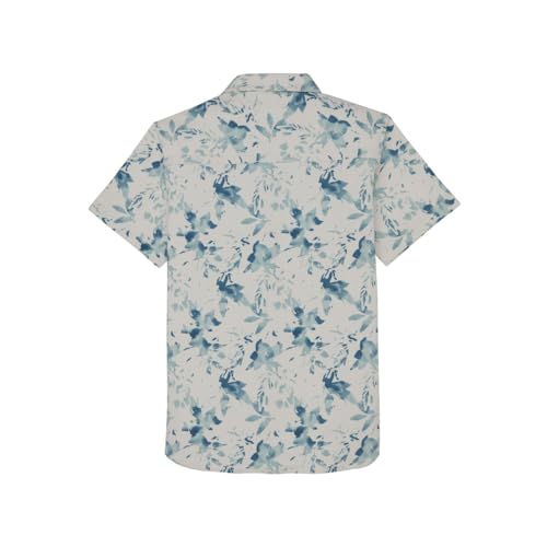 Status Quo Boys Graphic Print Collared Neck Half Sleeves Regular Fit Shirt | 95% Polyester 5% Spandex | Blue | 16 Years Size