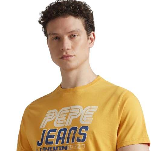 Pepe Jeans Men's Slim Fit T-Shirt (PM509903_Rugby Yellow