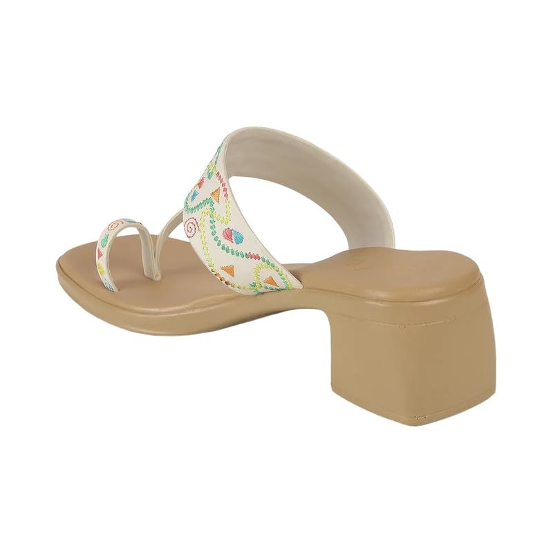 tresmode ATHI White Women's Dress Block Heel Sandals in Size 5 UK / 38 EU