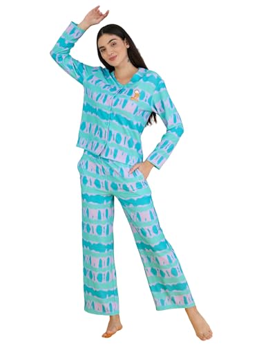 Sweet Dreams Women's Garfield Printed Front Open Pyjama Set