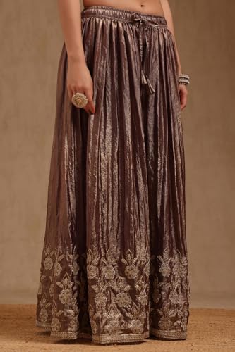 Soch Womens Purple Fendi Embroidered Suit Set With Thread Work