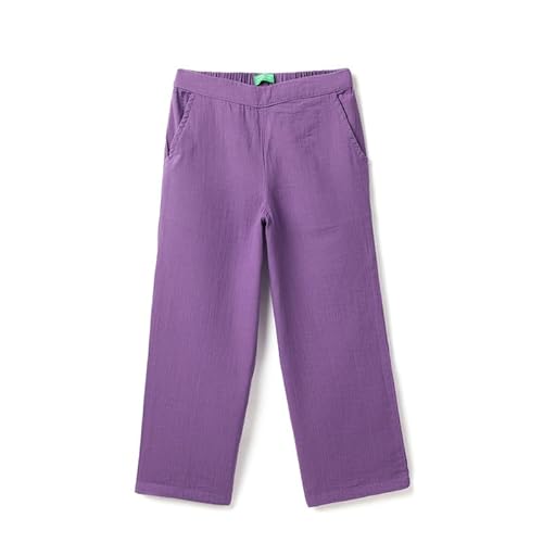 United Colors of Benetton Solid Regular Fit Crinkle Trousers