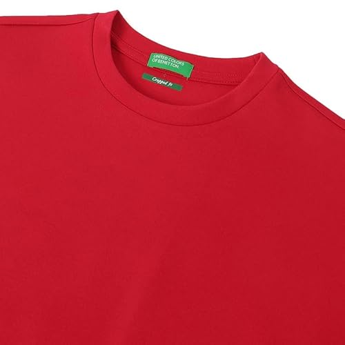 United Colors of Benetton Cropped Round Neck Solid T-Shirt