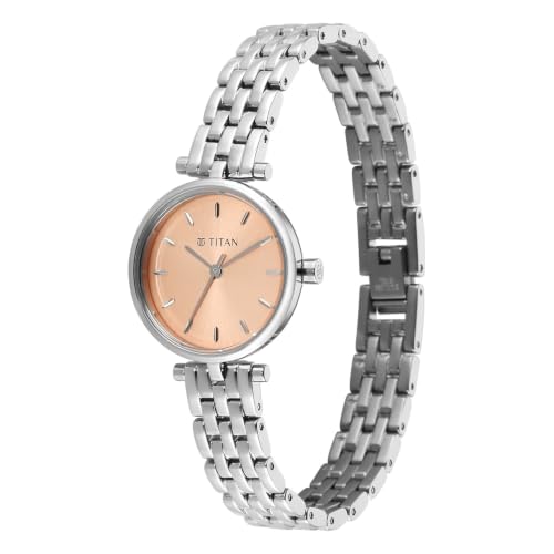 Titan Workday Edit with Quartz Analog Rose Gold Dial IPS Stainless Steel Strap Watch for Women - 95397SM01