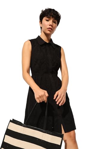 ONLY Women's Fit and Flare Black Dress