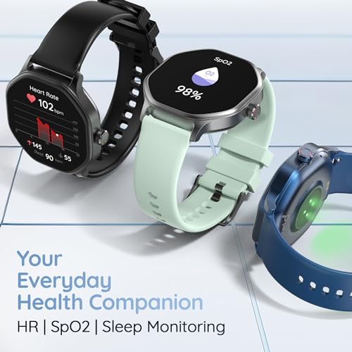 Pebble Hive Octa Display Smartwatch | BT Calling | Functional Rotating Crown | Multi Sports Modes | Sleep Monitoring | Health Suite | Customizable Watch Faces | in-Built Games & World Clock - Green