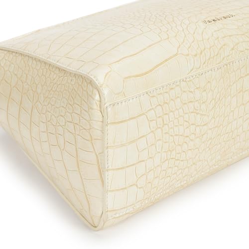 Fastrack Croco-Textured Satchel Bag for Women | Faux Leather Handbag with Zip Closure, Gold Hardware and Organiser Pockets | Elegant Structured Satchel for Work, Brunch and Daily Use
