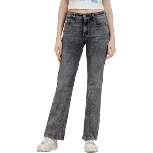 GUESS Tourmaline Light Solid High Rise Bootcut Pants Grey