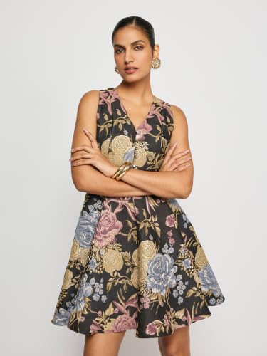 Label RITU KUMAR Black Neoni Short Dress
