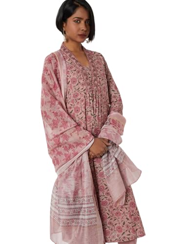 Max Women Floral Print A-line Kurta Set (Pink_L)