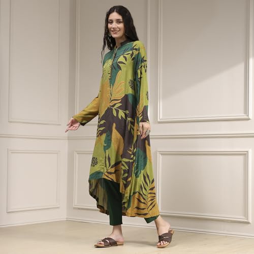 Biba Women Multicolor Viscose Rayon Straight Printed Kurta_38