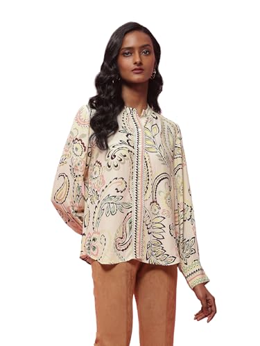 Label RITU KUMAR Ecru Paisley Print Shirt