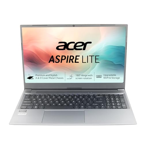 Acer Aspire Lite, AMD Ryzen 3-5400U, 8GB RAM/256GB SSD, Full HD IPS, 15.6"/39.62 cm, Windows 11 Home, Steel Gray, 1.59 KG, AL15-41, Metal Body, Premium Thin and Light Laptop