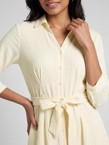 Max Women Textured Midi Dress(Off White_XL)