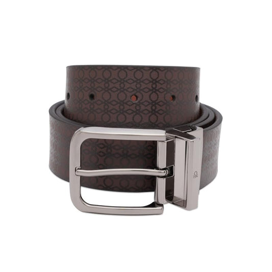 United Colors of Benetton Men's Reversible Leather Belt Elkin | Color - Chocolate+Tan | XL 110Cm | Formal & Casual | Ideal For Gifting