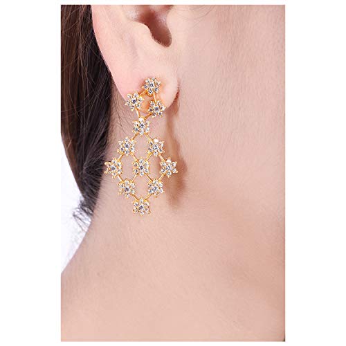 Ratnavali Jewels American Diamond White Necklace Pendant Set with Earrings for Women