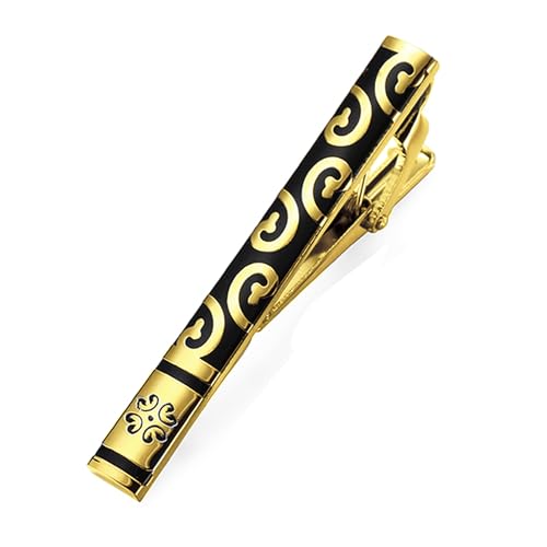 Peora Black Gold Decorative Combo Tie Pin and Cufflinks Set Wedding Business Accessories for Men Boys