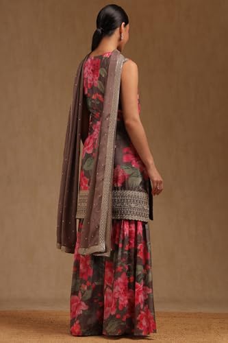 Soch Women's Chinon Salwar Suit Set (OWA5CD22374_Brown