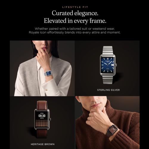 Pebble Royale Icon Smartwatch with 1.41" AMOLED Display, Bluetooth Calling, SpO2 & Heart Rate Monitoring, Sleep Tracking, Multiple Sports Modes, Always-On Display (Sterling Silver)