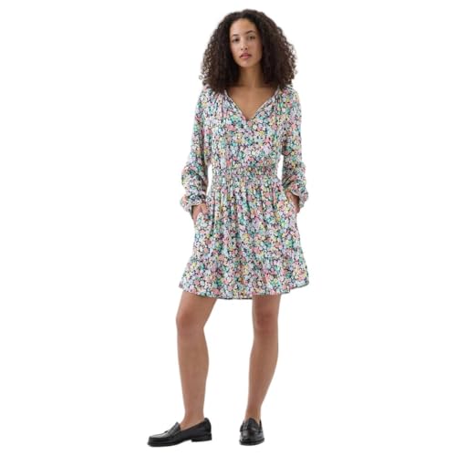 GAP Women's Rayon Fit and Flare Above The Knee Casual Dress (442528425_Multi Multicolour