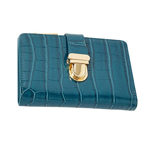 Accessorize London Women's Teal Croc Pushlock Wallet Stylish Purse