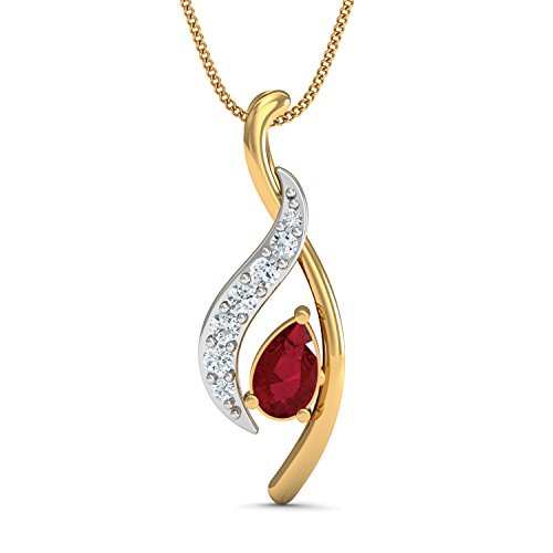 DISHIS 18K Yellow Gold Diamond Pendant for Women