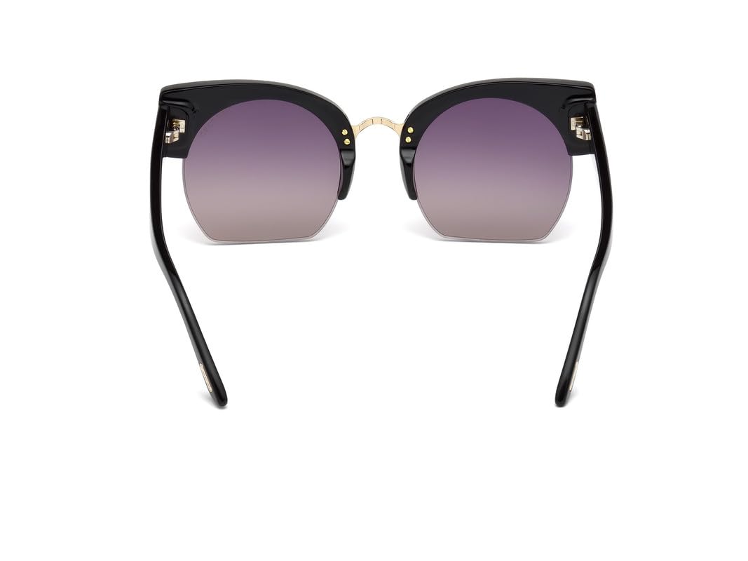 Tom Ford UV Protected Black Bug Eye Half rim Sunglasses for Men - FT0552 55 01B