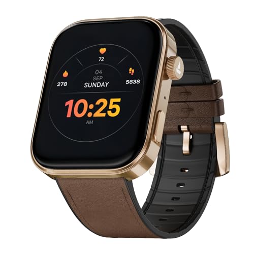 boAt Chrome Endeavour, Premium Metal Body, 1.96”(4.97cm) AMOLED Display,AI Coach Health Insights,Advanced S1 Processor,HRV,VO2 Max,Auto Watchface Refresh, Smart Watch for Men & Women (Cocoa Brown)