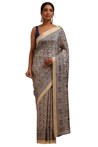 Soch Womens Blue Art Silk Floral Print Saree