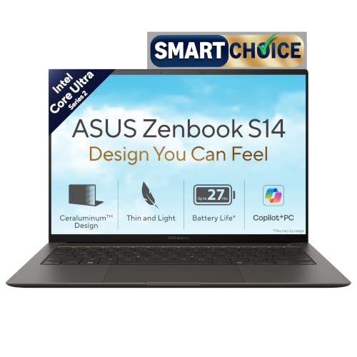 ASUS Zenbook S14 (2026),Smartchoice,Intel Core Ultra 5 226V,Intel Arc iGPU,16GB/512GB,3K OLED,Touchscreen,14"(35.5 cm),Windows 11,M365 Basic(1Y),Office 2024,Gra 2 Year Brand Warranty