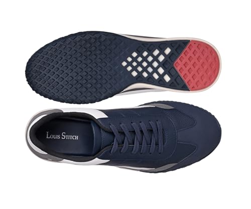 LOUIS STITCH Blue and Grey Sneaker for Men | Comfortable Lace-Up Sneaker | LSP-SNK-AVI004-BUGY | UK-8