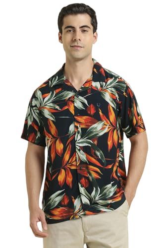 Allen Solly Men Black Print Half Sleeves Casual Shirts