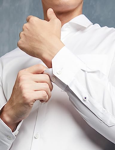 Symbol Premium Men's Wrinkle-Resistant Regular Fit Cotton Formal Shirt (SS23-SMP-FS-01_White_42)