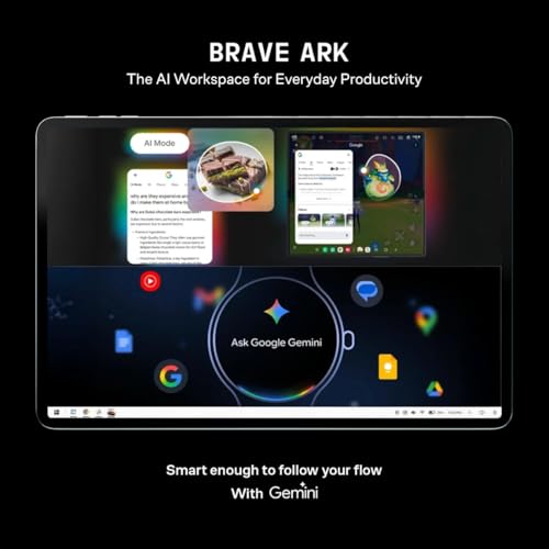 Brave Ark (SmartChoice) Android Tablet with Pen| 12.95"(32cm) 2.8K 144Hz Display| Snapdragon 8s Gen 3| AI-Enabled|12GB RAM, 256GB ROM| Segment's Biggest 14550mAh Battery| 8 Speakers|WiFi|Galactic Blue